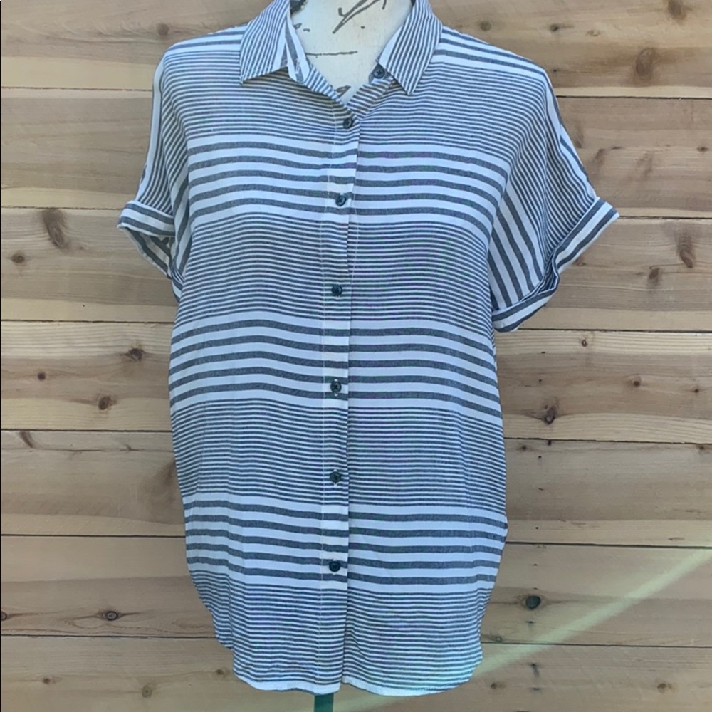 Calvin Klein Button Down Stripped Top